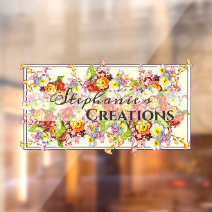  Floral Retro Spring Flowers Primrose Raamsticker