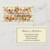  Floral Retro Spring Flowers Primrose Visitekaartje (Voorkant / Achterkant)