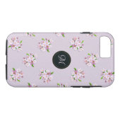 Floral retro spring patroon. Monogram. Case-Mate iPhone Case (Achterkant (Horizontaal))