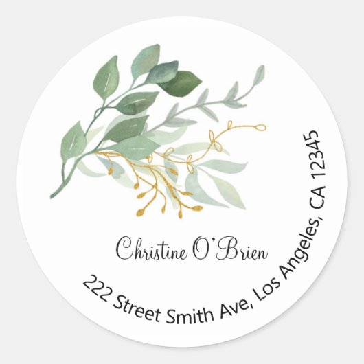 Floral Return Address Labels (Voorkant)