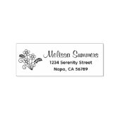 Floral Return Address Rubberstempel (Afrduk)