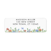 Floral Return-adres Etiket (Voorkant)