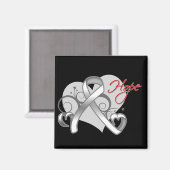 Floral Ribbon Hope - Lung Cancer Magneet (Voorkant / Achterkant)
