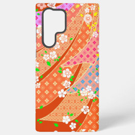 Floral Ribbon Kimono Pattern Samsung Galaxy Hoesje