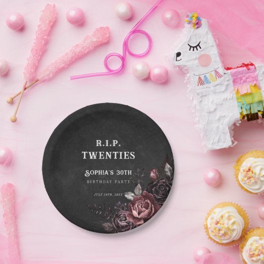 Floral Rip 20s 30e verjaardagsfeestje Papieren Bordje (Feest)