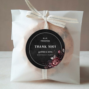 Floral Rip 20s 30ste verjaardagsfeestje dank u Ronde Sticker