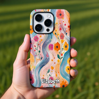 Floral River Pattern iPhone 16 Pro Hoesje