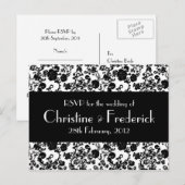 Floral Rococo Mariage, carte postale RSVP (Devant / Derrière)