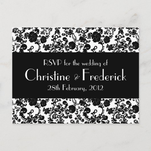 Floral Rococo Mariage, carte postale RSVP (Devant)