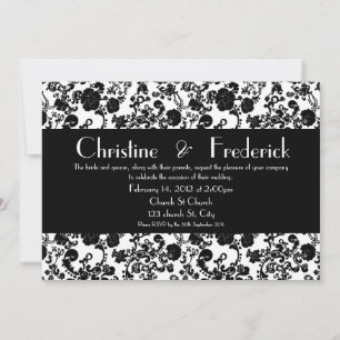 Floral Rococo Mariage, invitation 5"x7".