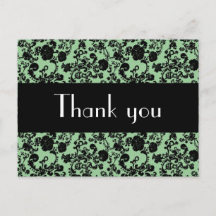 Floral Rococo Mariage, merci carte postale