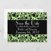 Floral Rococo Wedding, save the date briefkaart (Voorkant / Achterkant)