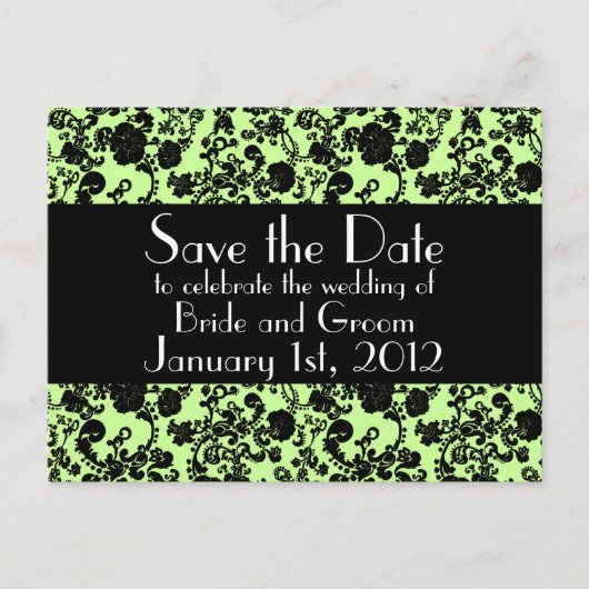 Floral Rococo Wedding, save the date briefkaart (Voorkant)
