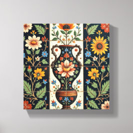 Floral Roman Vase Canvas Afdruk