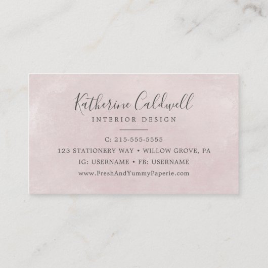 Floral Romance Carte de visite (Dos)