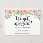 Floral Romance Elopement Reception Kaart (Voorkant / Achterkant)