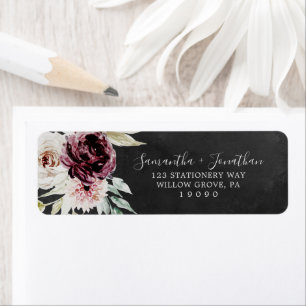 Floral-Romance Grijs label retouradres