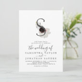 Floral Romance Letter S Monogram Weddenschap Kaart (Staand voorkant)