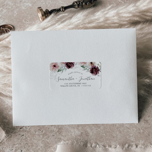 Floral Romance Mariage RSVP Étiquettes de adresse
