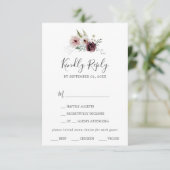 Floral Romance Menu Choix Carte RSVP (Debout devant)