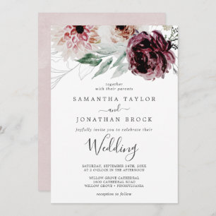 Floral Romance Wedding Kaart