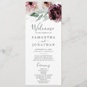 Floral Romance Wedding Programme Programma (Voorkant)