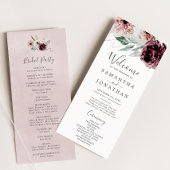 Floral Romance Wedding Programme Programma