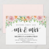 Floral Romance Wedding Rehearsal Dinner Invites Kaart (Voorkant / Achterkant)