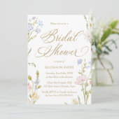 Floral Romantic Bridal Shower Invitation (Debout devant)