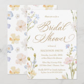 Floral Romantic Bridal Shower Invitation (Devant / Derrière)