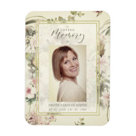 Floral Romantic Memorial Funeral Magneet