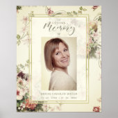 Floral  Romantic Memorial Funeral Poster (Voorkant)