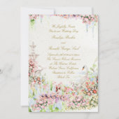 floral romantic swan chic calligraphy wedding kaart (Voorkant)
