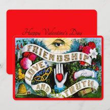 Floral Romantic Valentijn Friendship Red