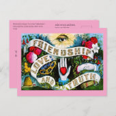 Floral Romantic Valentijn Love Friendship Masonic Briefkaart (Voorkant / Achterkant)