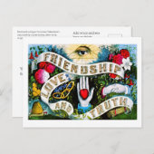 Floral Romantic Valentijn Love Friendship Masonic Briefkaart (Voorkant / Achterkant)