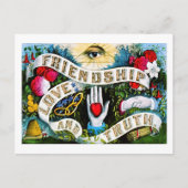 Floral Romantic Valentijn Love Friendship Masonic Briefkaart (Voorkant)