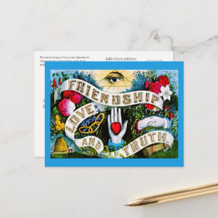 Floral Romantic Valentijn Love Friendship Masonic Briefkaart