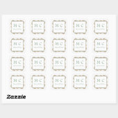 Floral Romantic Waterverf Wedding Vierkante Sticker (Vel)