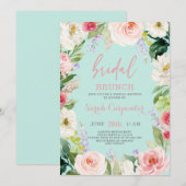 Floral Romantique Bridal Brunch Shoch Invitation (Devant / Derrière)