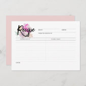 Floral romantique | Cartes de recette (Devant / Derrière)