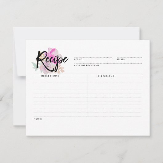 Floral romantique | Cartes de recette (Devant)