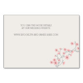 Floral Romantique rose Mariage Cartes d'hébergemen (Dos)