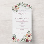 Floral romantique tout en un Faire-part de mariage (À l'intérieur)