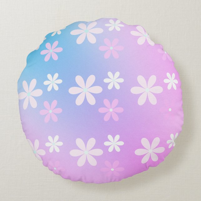 Floral Rond Kussen (Achterkant)