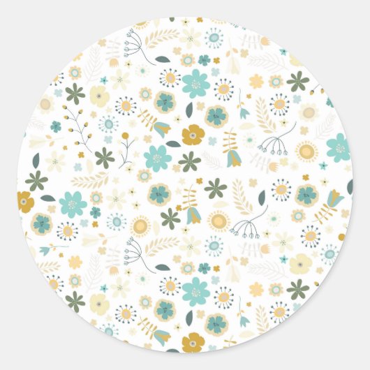 Floral Ronde Sticker (Voorkant)