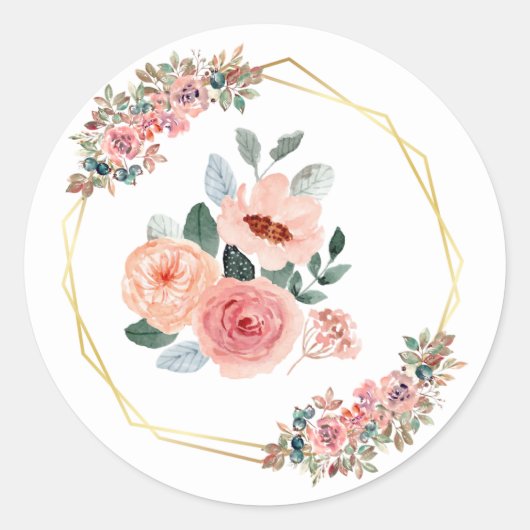 Floral Ronde Sticker (Voorkant)