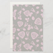 Floral Roos Achtergrond Briefpapier (Voorkant / Achterkant)