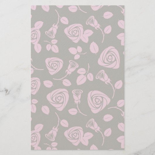 Floral Roos Achtergrond Briefpapier (Voorkant)