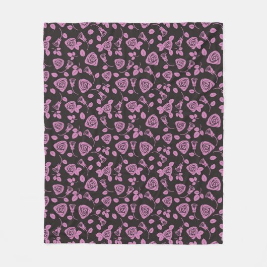 Floral Roos Achtergrond Fleece Deken (Voorkant)